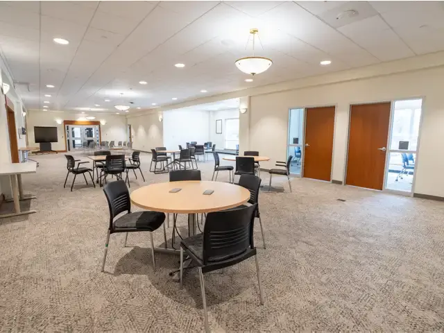 Image of seating and programming space in the Library Lab