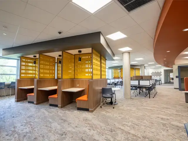 Image of new new booth and other types of seating available in the Quiet Floor